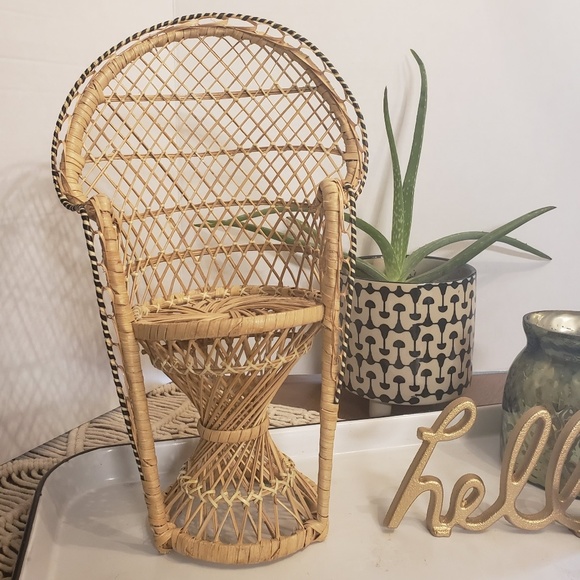 Accents Vintage Rattan Peacock Plant Stand Chair Poshmark